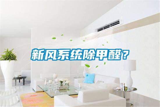 新风系统除甲醛？