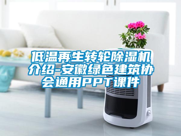 低温再生转轮粉色视频免费在线观看介绍-安徽绿色建筑协会通用PPT课件