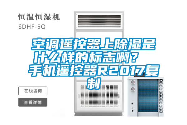 空调遥控器上除湿是什么样的标志啊？ 手机遥控器R2017复制