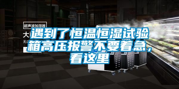 遇到了恒温恒湿试验箱高压报警不要着急，看这里